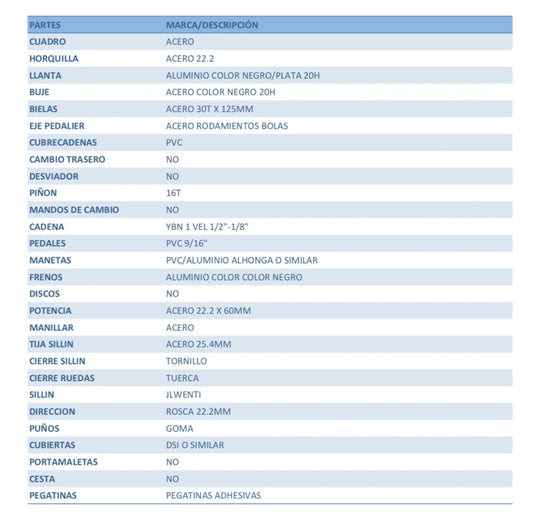 BICICLETA INFANTIL WENTI 16" AZUL