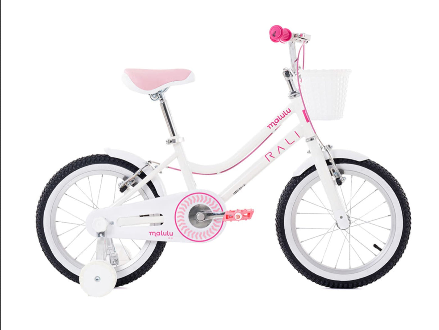 Preciosa bicicleta de paseo para niños con rueda de 16", cesta y ruedines de equilibrio. Tenemos una gran colección en bicicletas de niños.