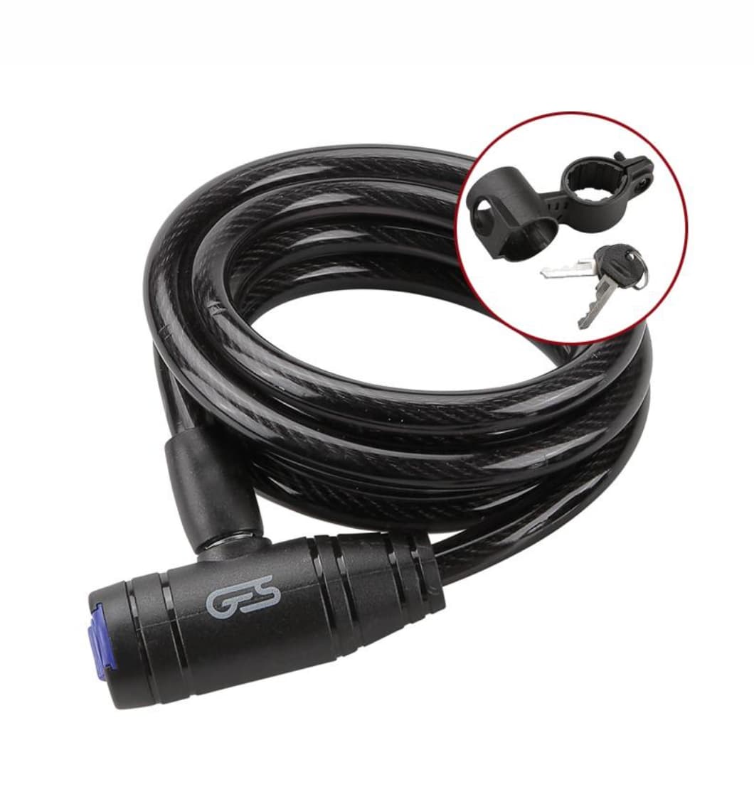 Maximiza la seguridad de tu bicicleta con el Candado Espiral GES de 10 x 1800 mm, fabricado en aluminio resistente y acabado en color plata. Incluye un soporte para el cuadro y un juego de llaves, ideal para proteger tu bicicleta sin dañar la pintura.