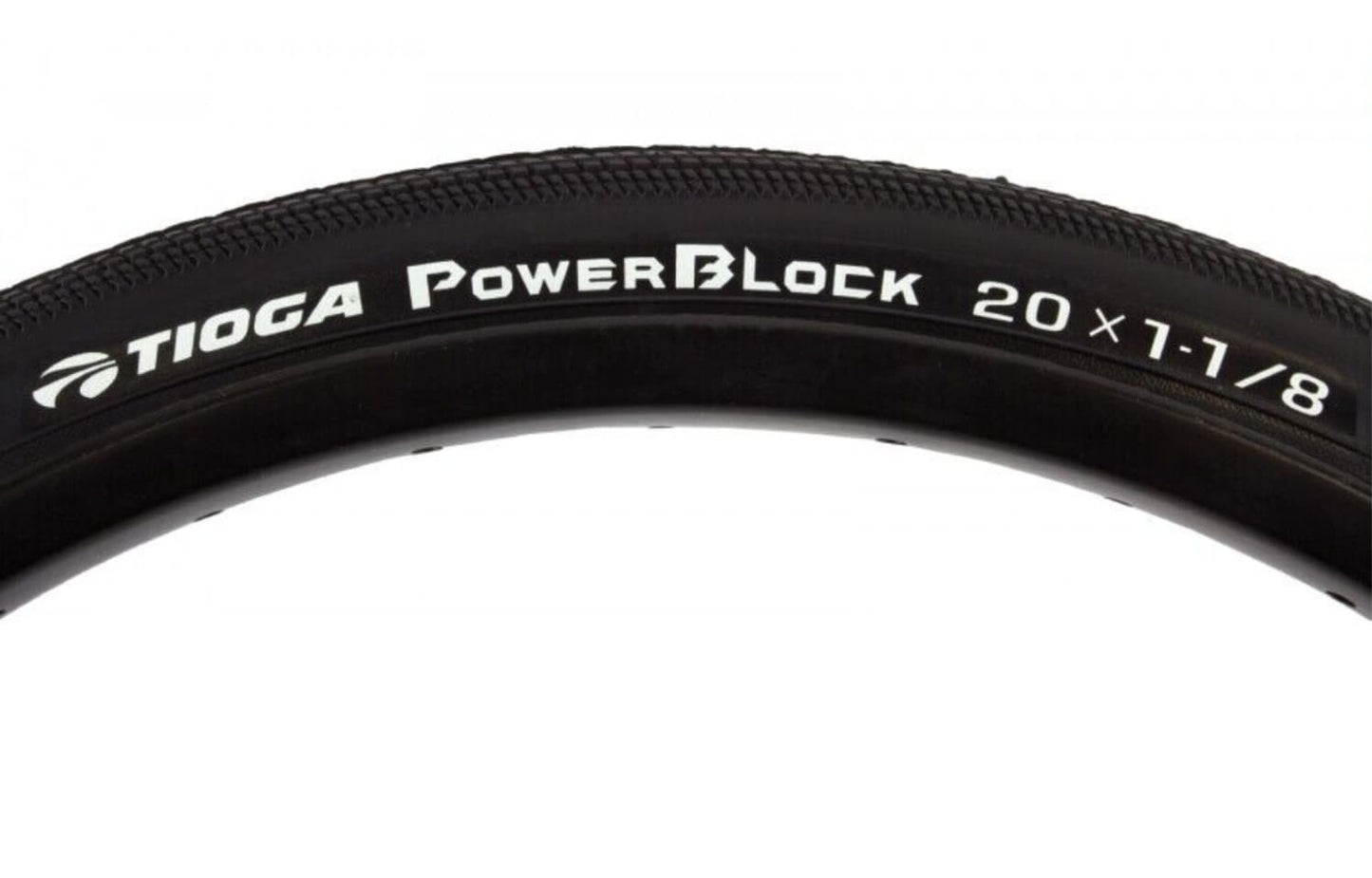 Cubierta BMX TIOGA PowerBlock 20'' secciones 1/8 a 1.40. El neumático TIOGA PowerBlock está diseñado para carreras de BMX de alto nivel en terrenos rápidos .