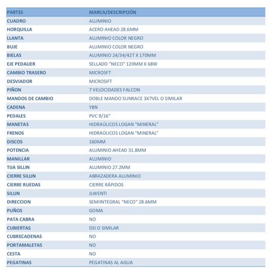 BICICLETA MONTAÑA WENTI RC300
