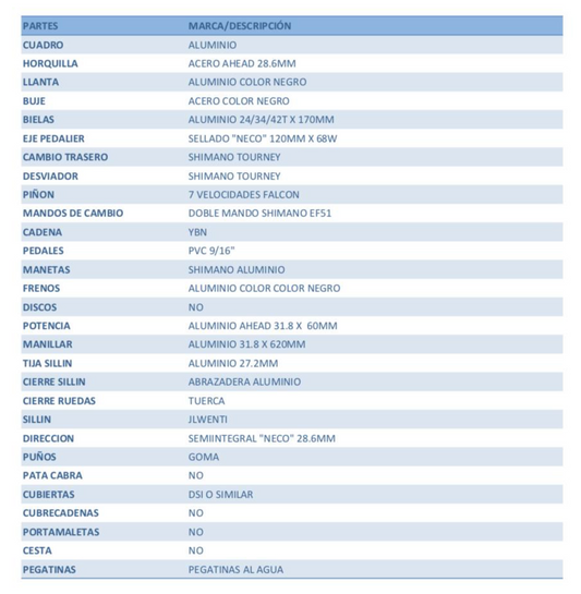 BICICLETA 24" WENTI ALUMINIO ROSA