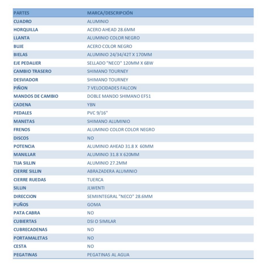 BICICLETA 24" ALUMINIO WENTI FLUOR