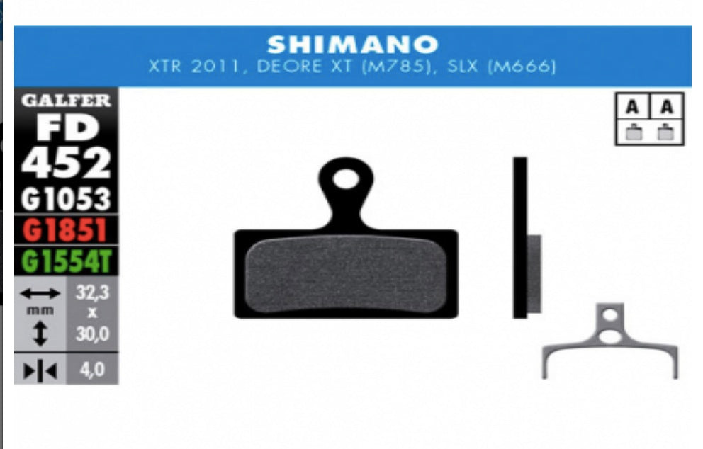 PASTILLAS SHIMANO DEORE XT SLX ALFINE