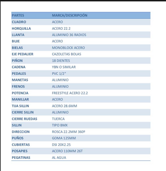 BICICLETA BMX DIRTY AZUL