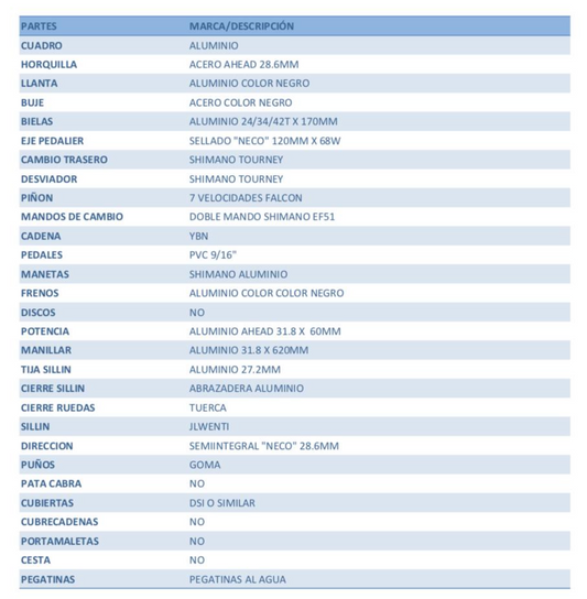 BICICLETA WENTI ALUMINIO ROJO