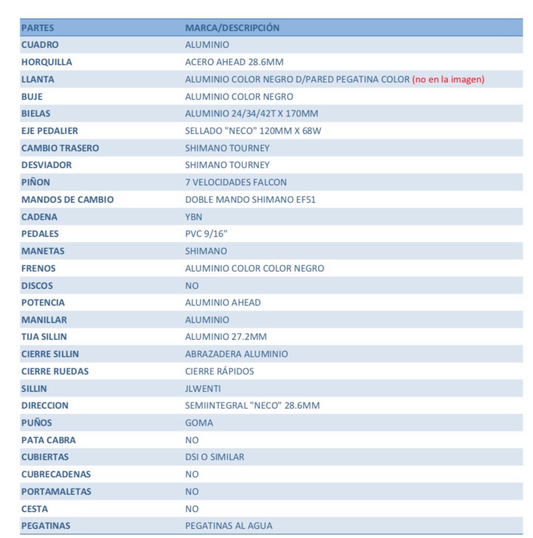 BICICLETA MONTAÑA WENTI RC200 26"