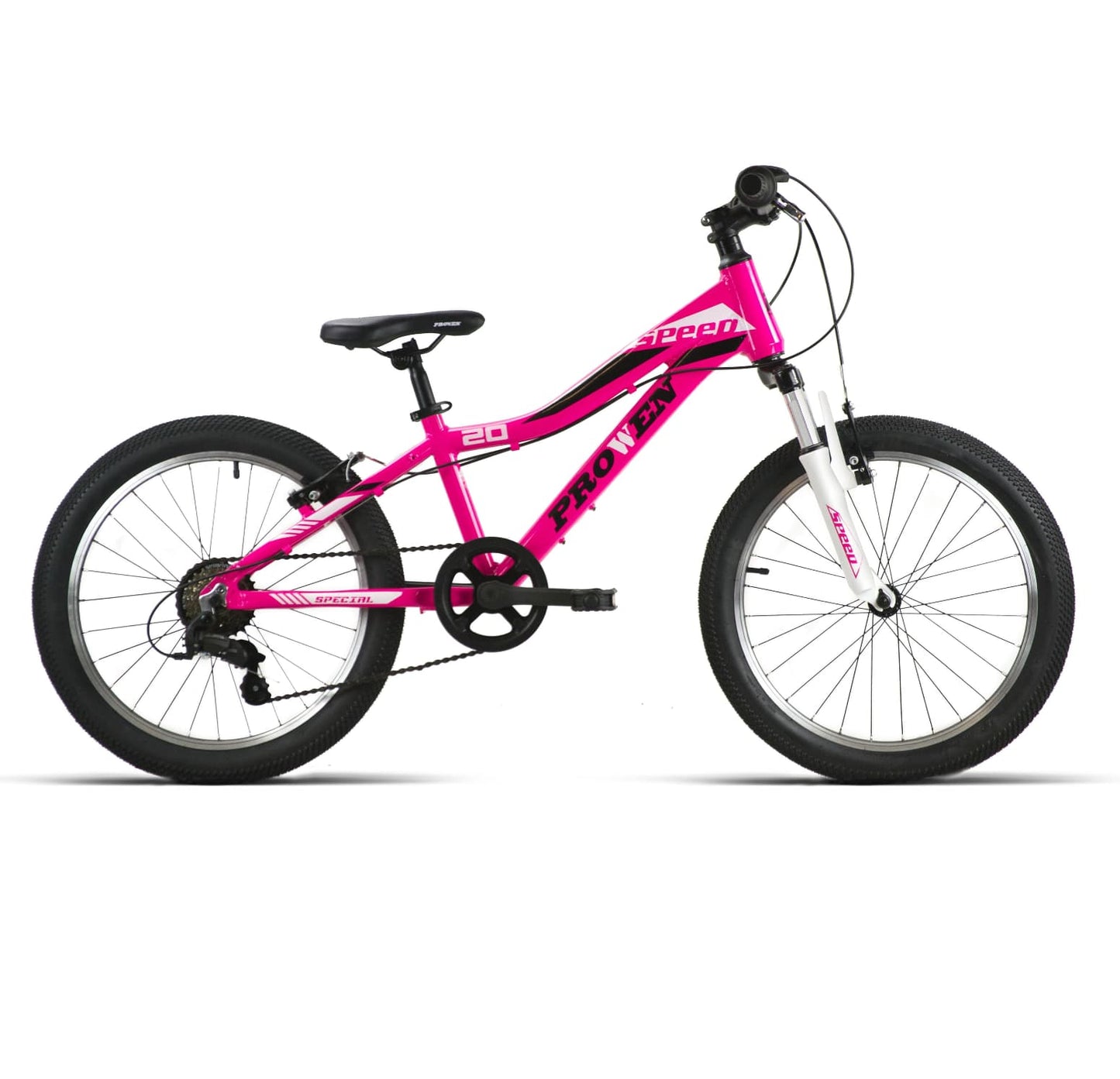 Bicicleta con 5. vel. cuadro en aluminio, y suspensión delantera  en color rosa 