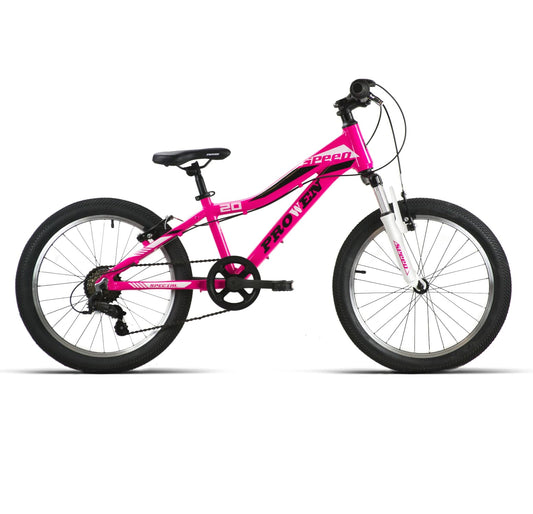 Bicicleta con 5. vel. cuadro en aluminio, y suspensión delantera  en color rosa 