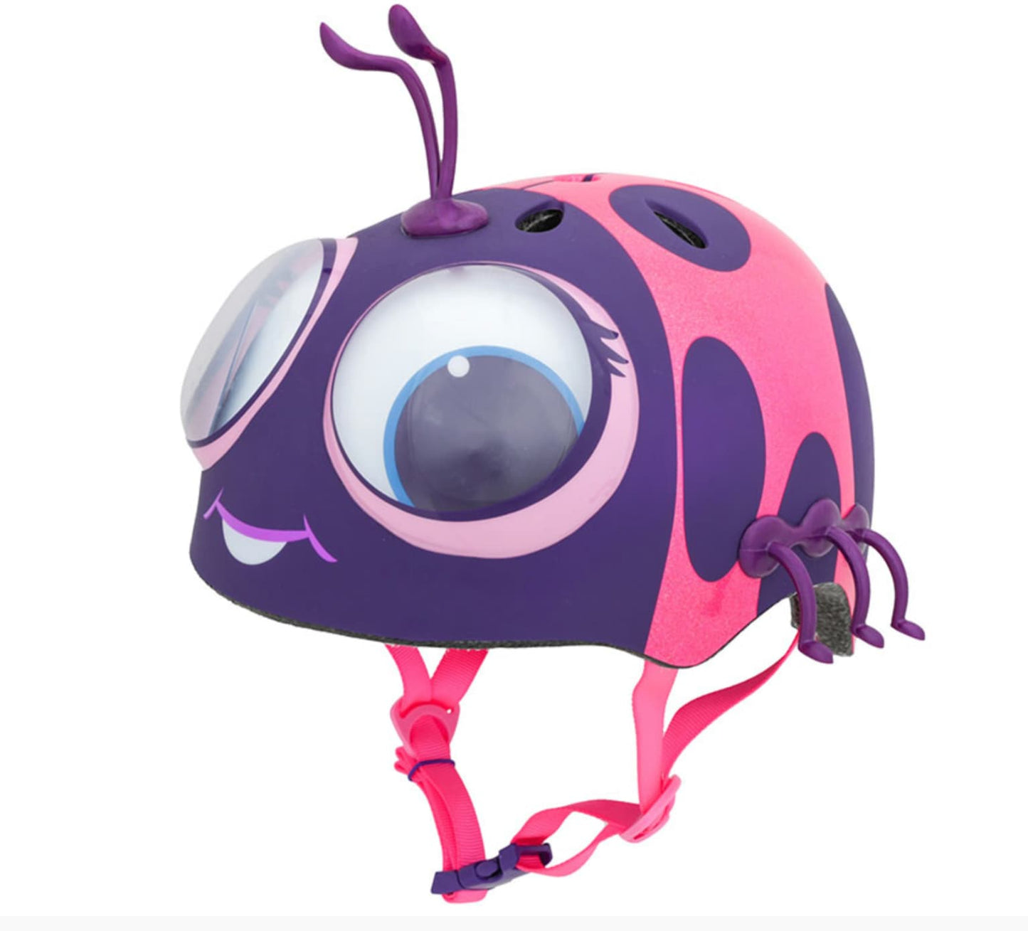 Certificación CPSC y ASTM: cumple con las normas CPSC y ASTM para cascos de bicicleta.
El diseño de casco moldeado en 3D sacude el mundo de cada niño.
La carcasa interior de EPS que absorbe los golpes protege la cabeza.
Las rejillas de ventilación aerodinámicas mantienen su balde fresco.
Las correas de nailon se ajustan para un ajuste perfecto
