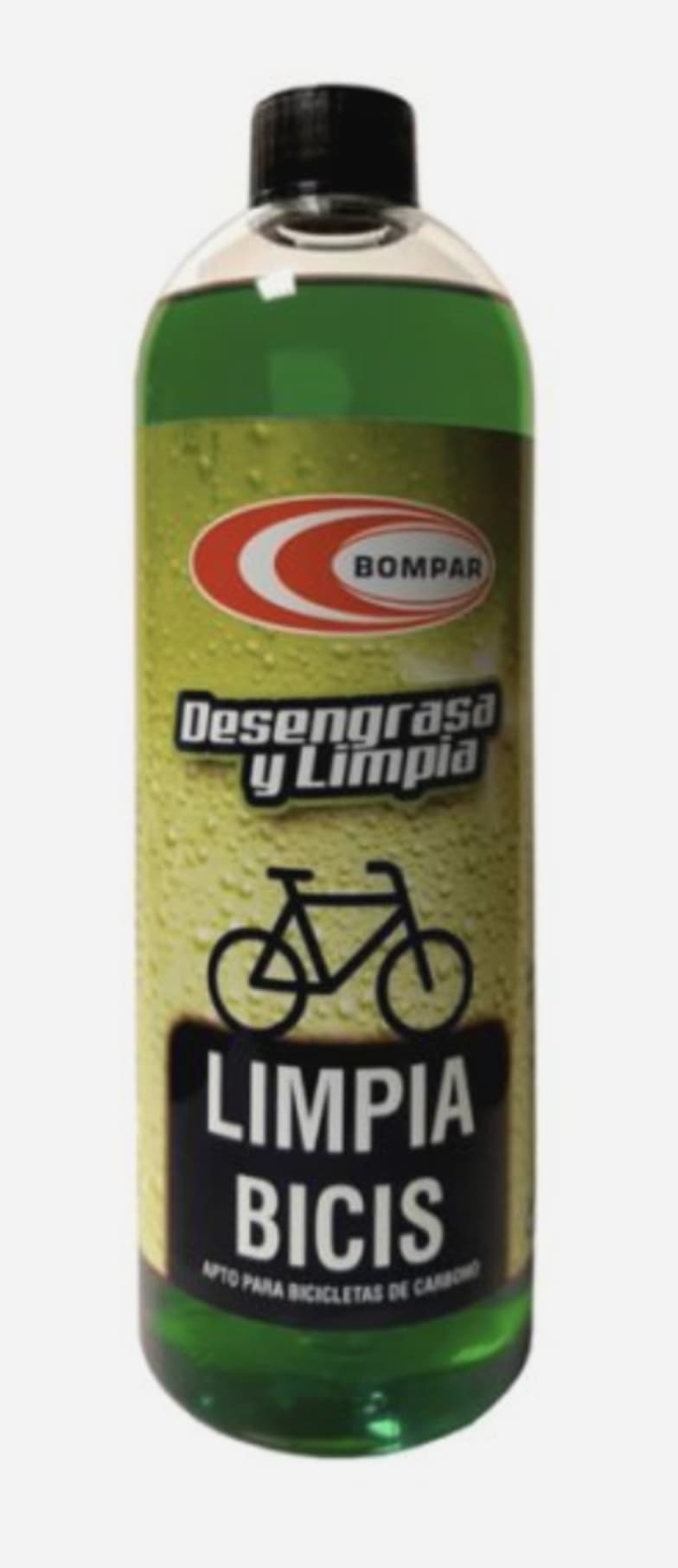 Para todo tipo de bicicletas incluidas las de carbono

Disuelve la suciedad y la grasa en minutos
Lleva incorporado abrillantador en la formulación
No daña pinturas, gomas, plásticos o carbono.
Pulverizar sobre la superficie a limpiar , esperar de 5 a 10 minutos a que el producto penetre en la suciedad, a continuación, lavar abundantemente con agua
Si la suciedad estuviera muy agarrada remover la misma con un cepillo y secar con un trapo o aire a presión.