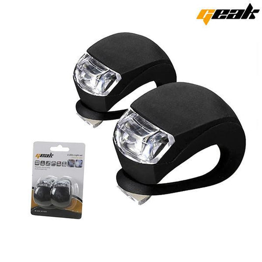 Con ajuste de silicona, este juego de luces de 30 lumen hará tus salidas en bicicletas mas seguras