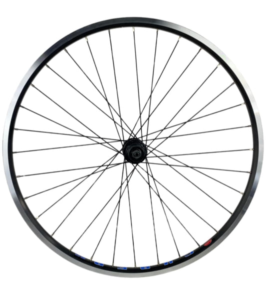las ruedas Cyber-20 26" de Gurpil, un componente excepcional para tus entrenamientos por pistas y senderos o tus salidas de Mountain Bike recreativo. Un rueda robusta y duradera que te facilitará la conducción cuando el terreno se torne algo más técnico, te aportará velocidad rodando en el llano y seguridad en las bajadas. 
Opción económica que no te defraudará.