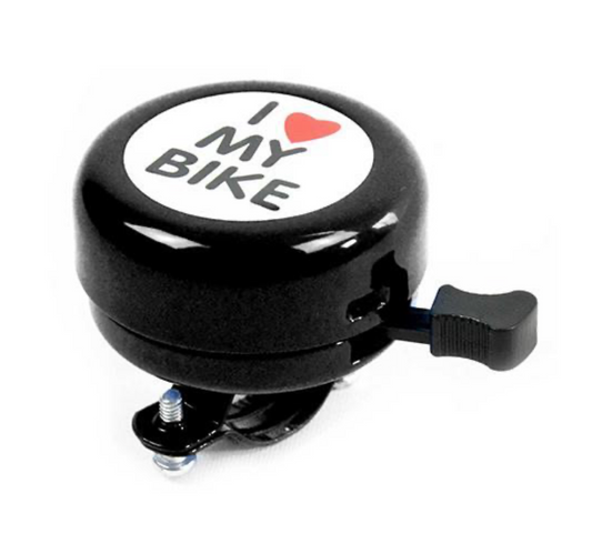timbre para bicicletas con logotipo de i love my bike 