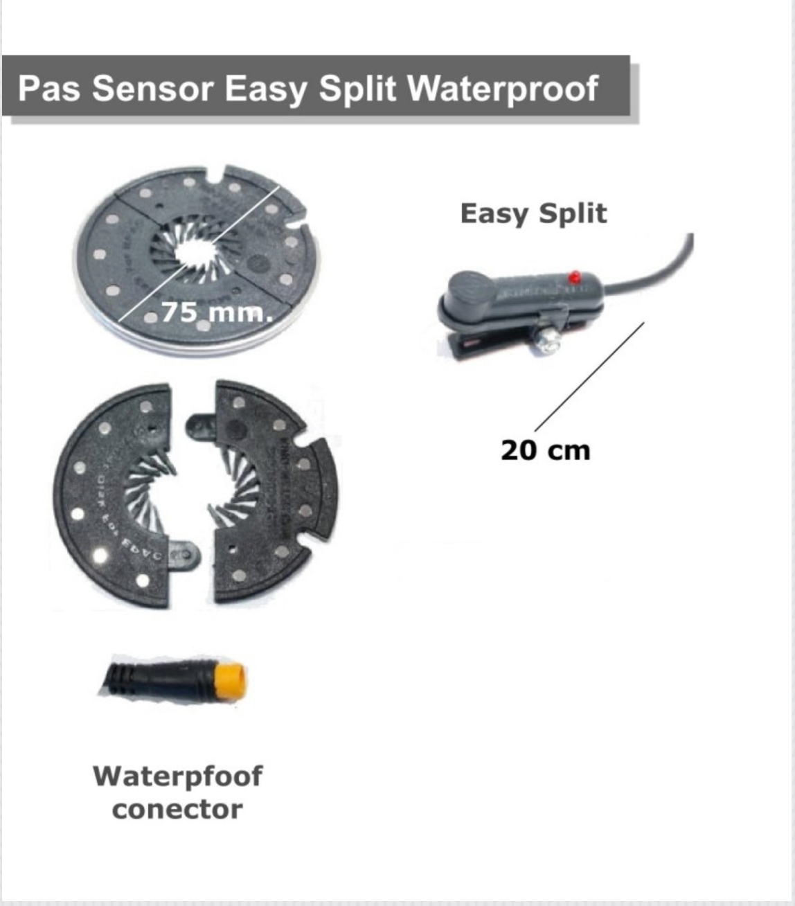 SENSOR DE PEDALEO + DISCO DE 12 IMANES EASY SPLIT WATERPROOF
