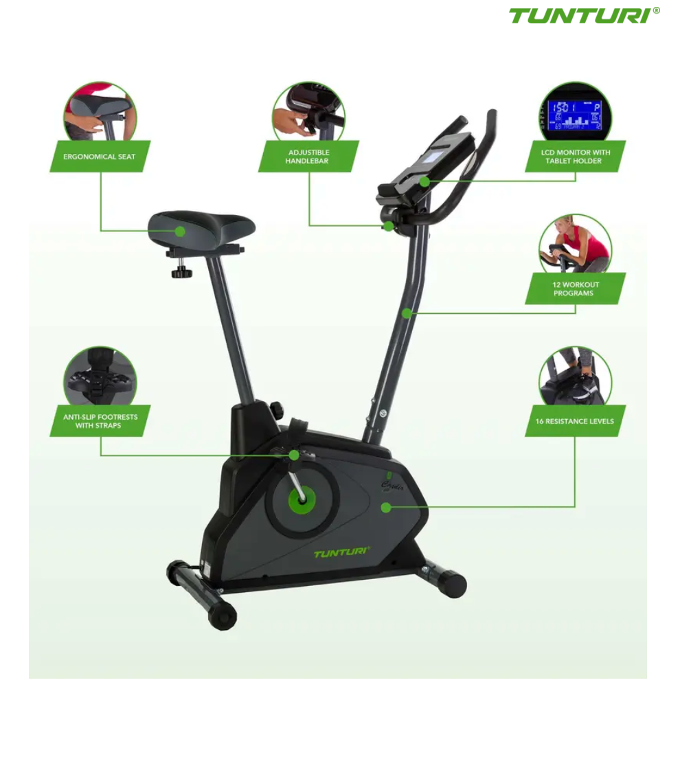 BICICLETA ESTATICA TUNTURI CARDIO FIT E30 ERGOMETER