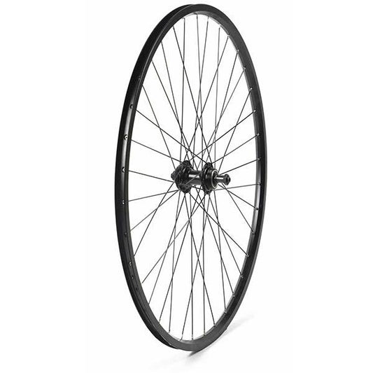 Rueda trasera 27.5" con buje a rosca y freno de disco . En aluminio y color negro 